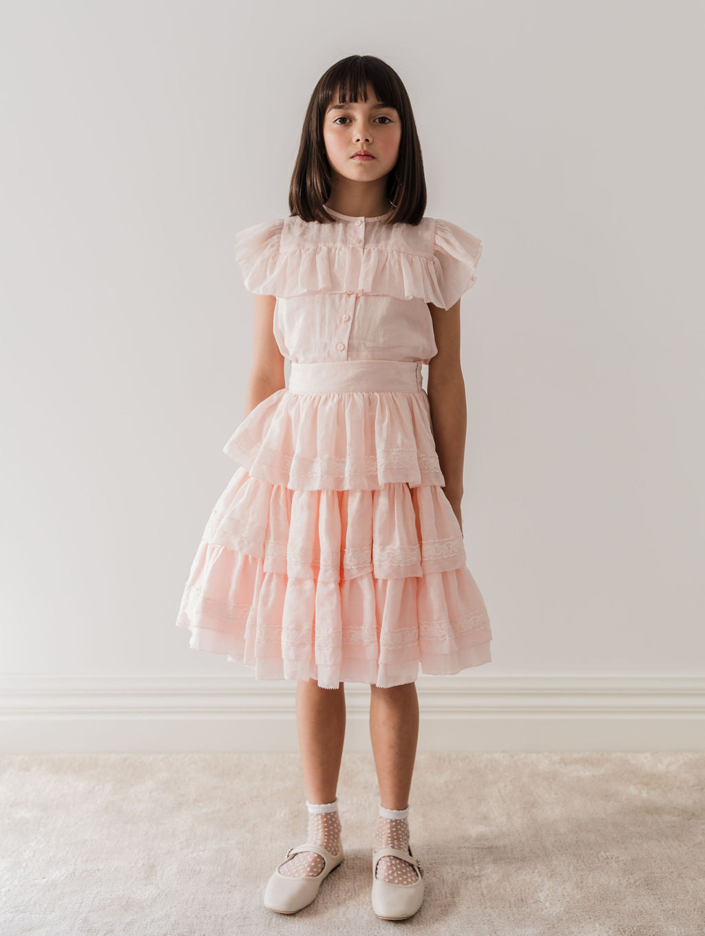 Lace Layered Voile Skirt