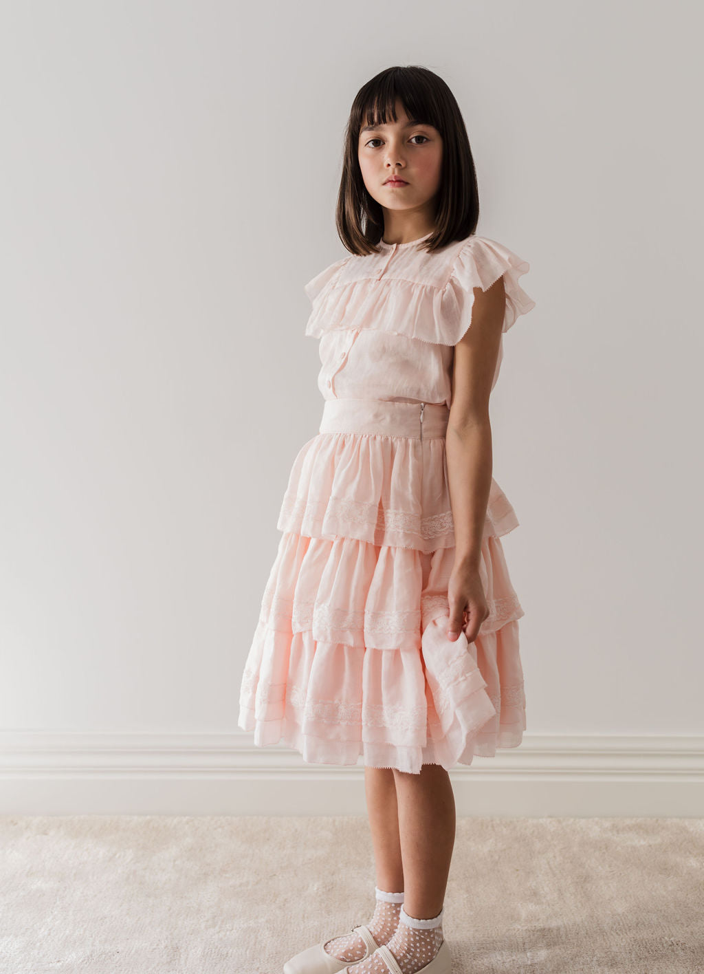 Lace Layered Voile Skirt