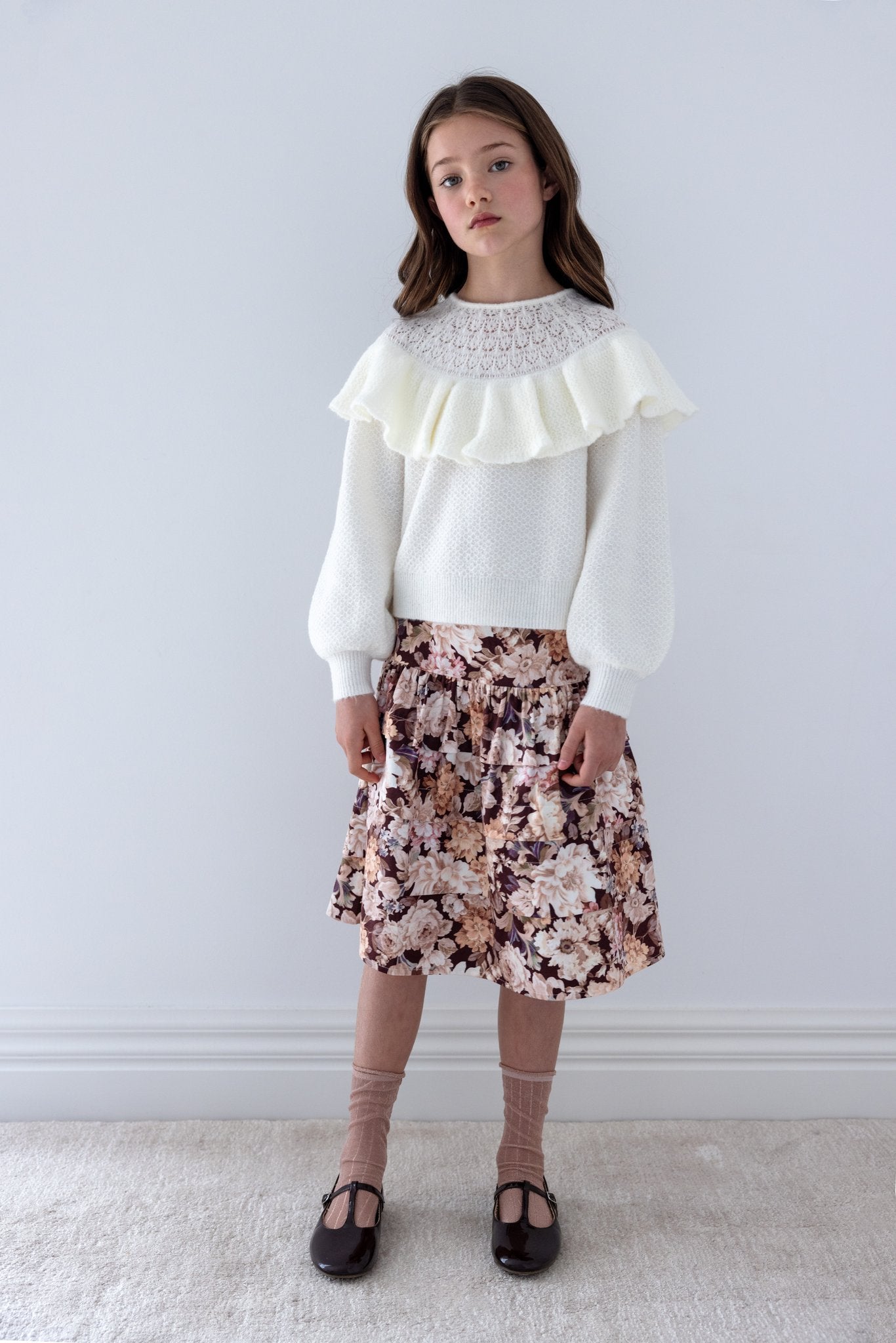 Pointelle Ruffle Sweater