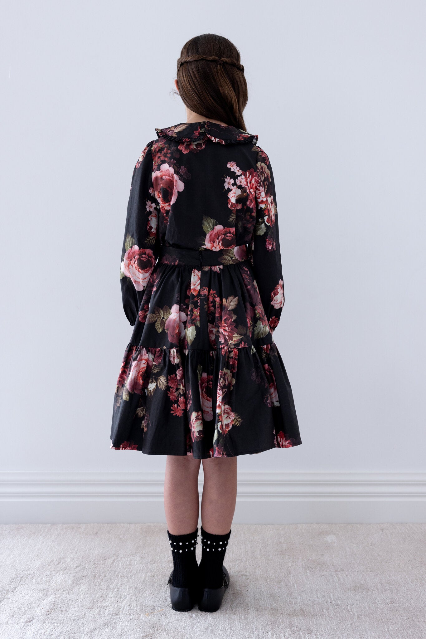 Black Floral Poplin Blouse
