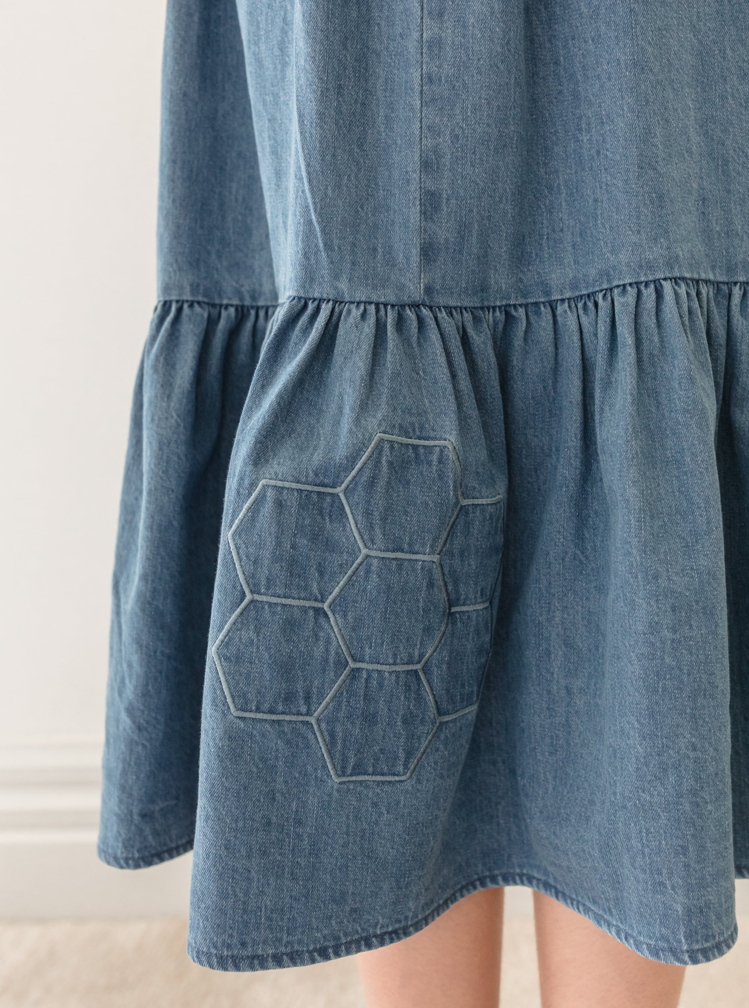 Patchwork Chambray Skirt