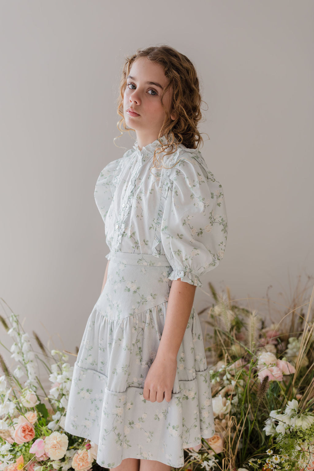 Ruffle Front Voile Blouse
