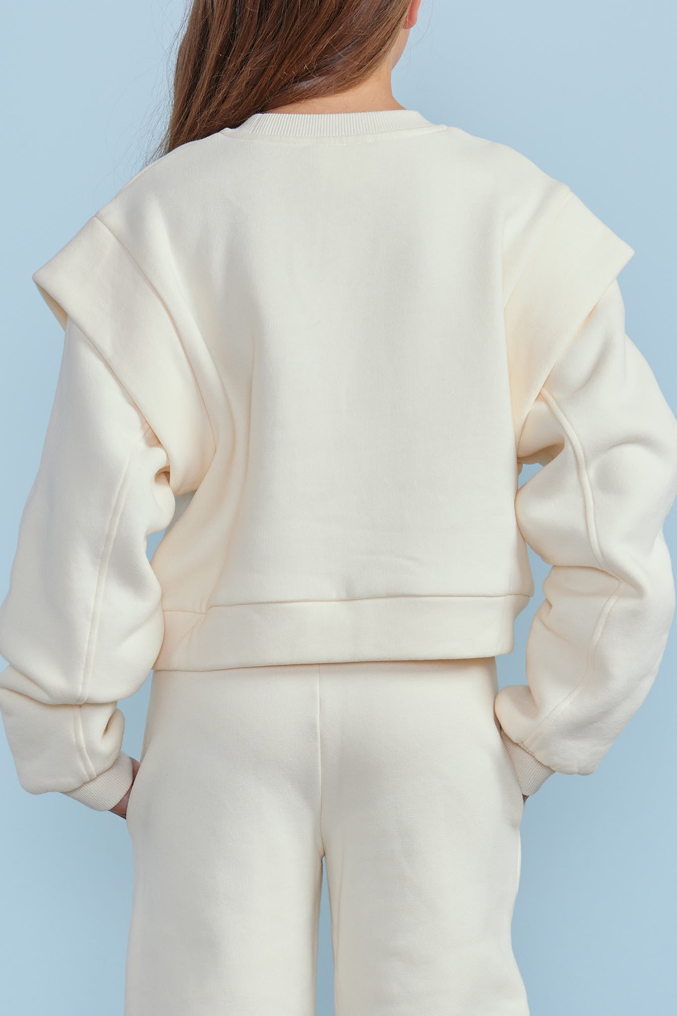 Extended Sleeve Sweat Top - Cream