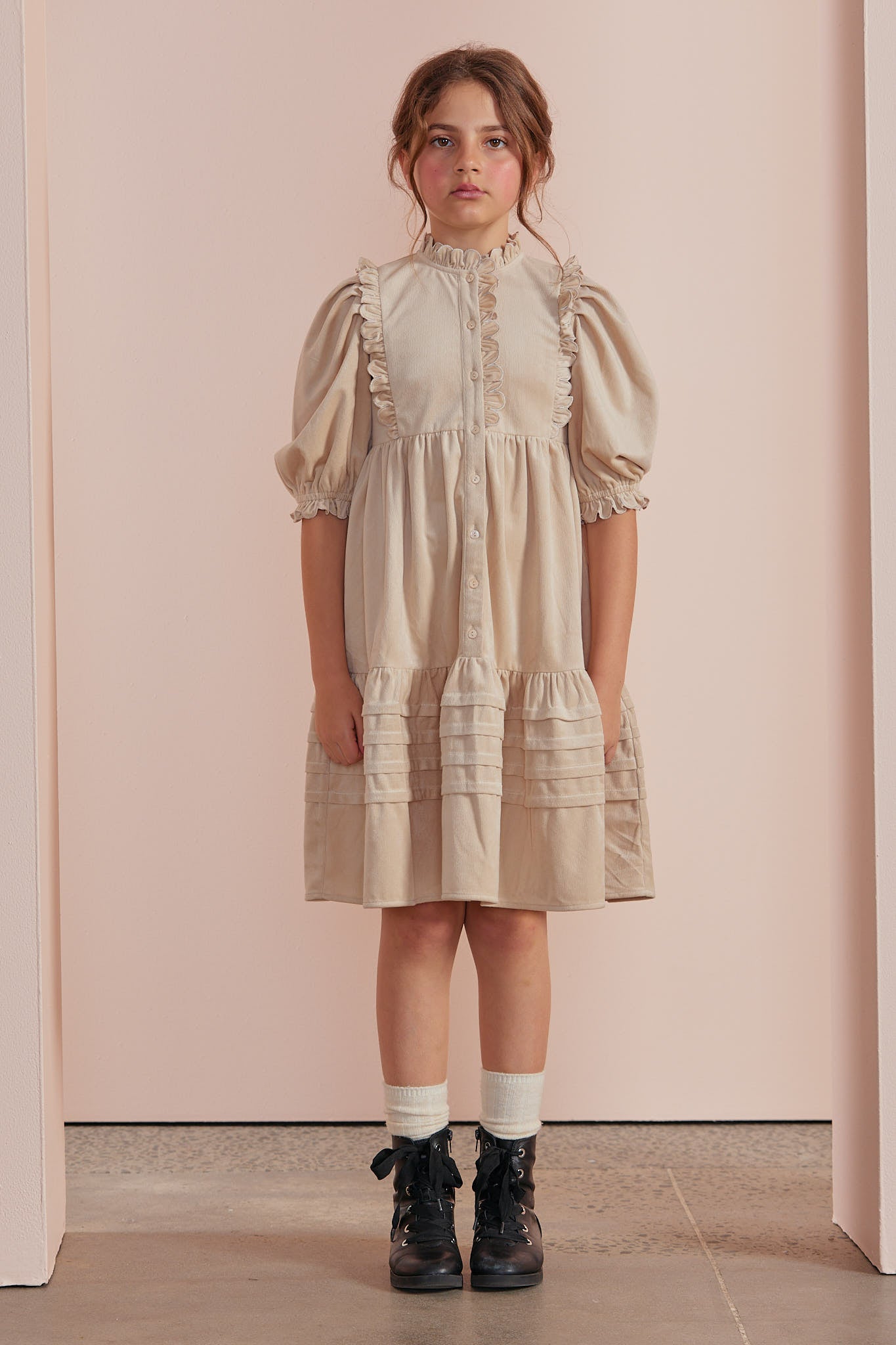 Cord Scallop Dress