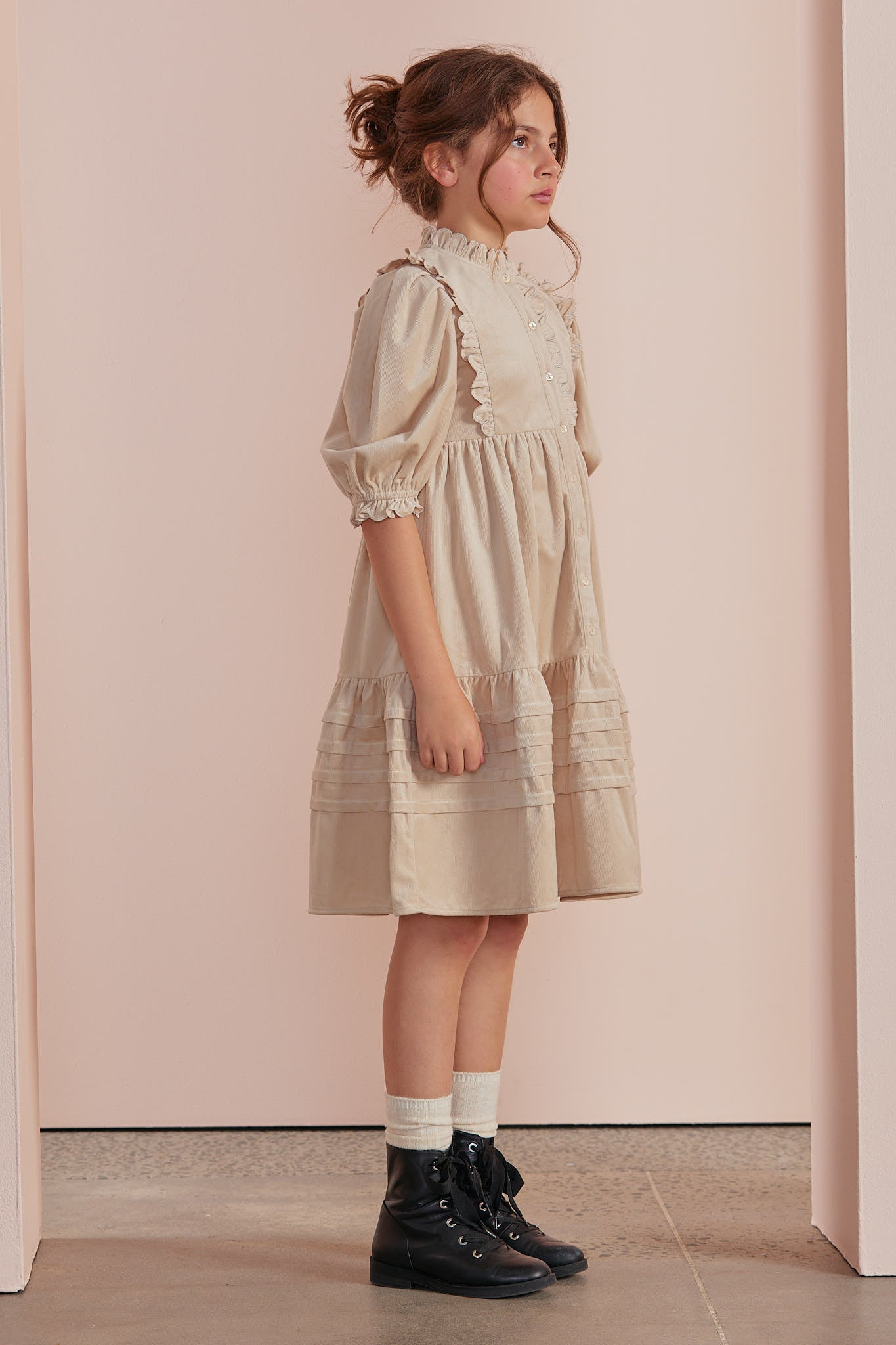 Cord Scallop Dress