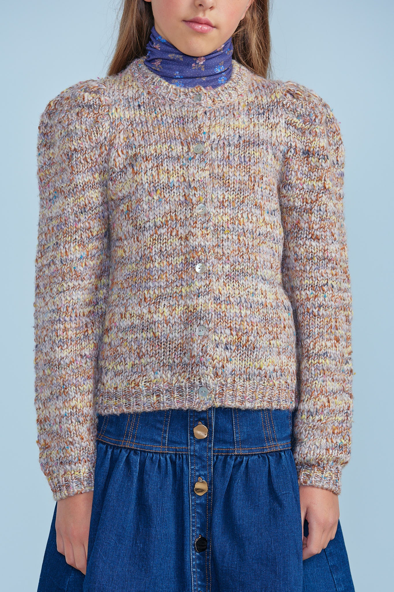 Cosy Knit Puff Sleeve Cardigan