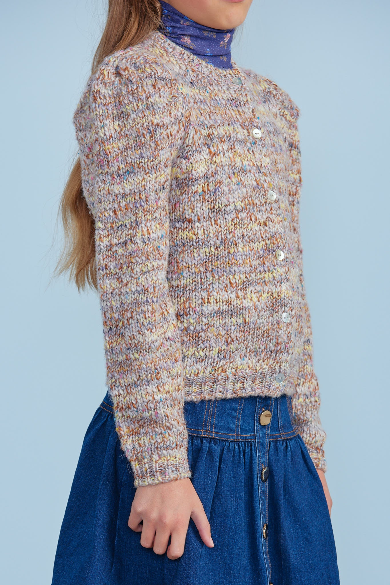 Cosy Knit Puff Sleeve Cardigan