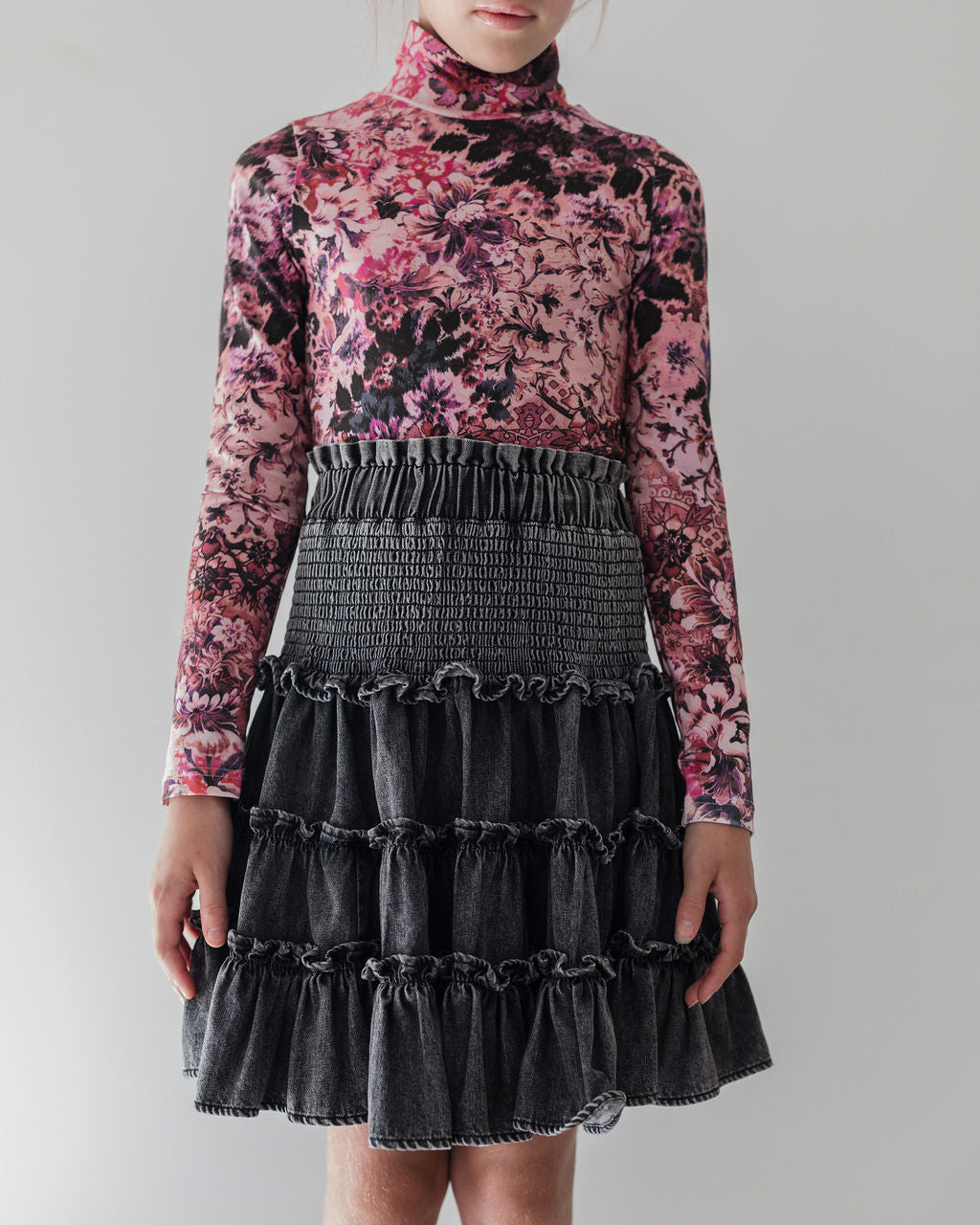 Black Chambray Skirt