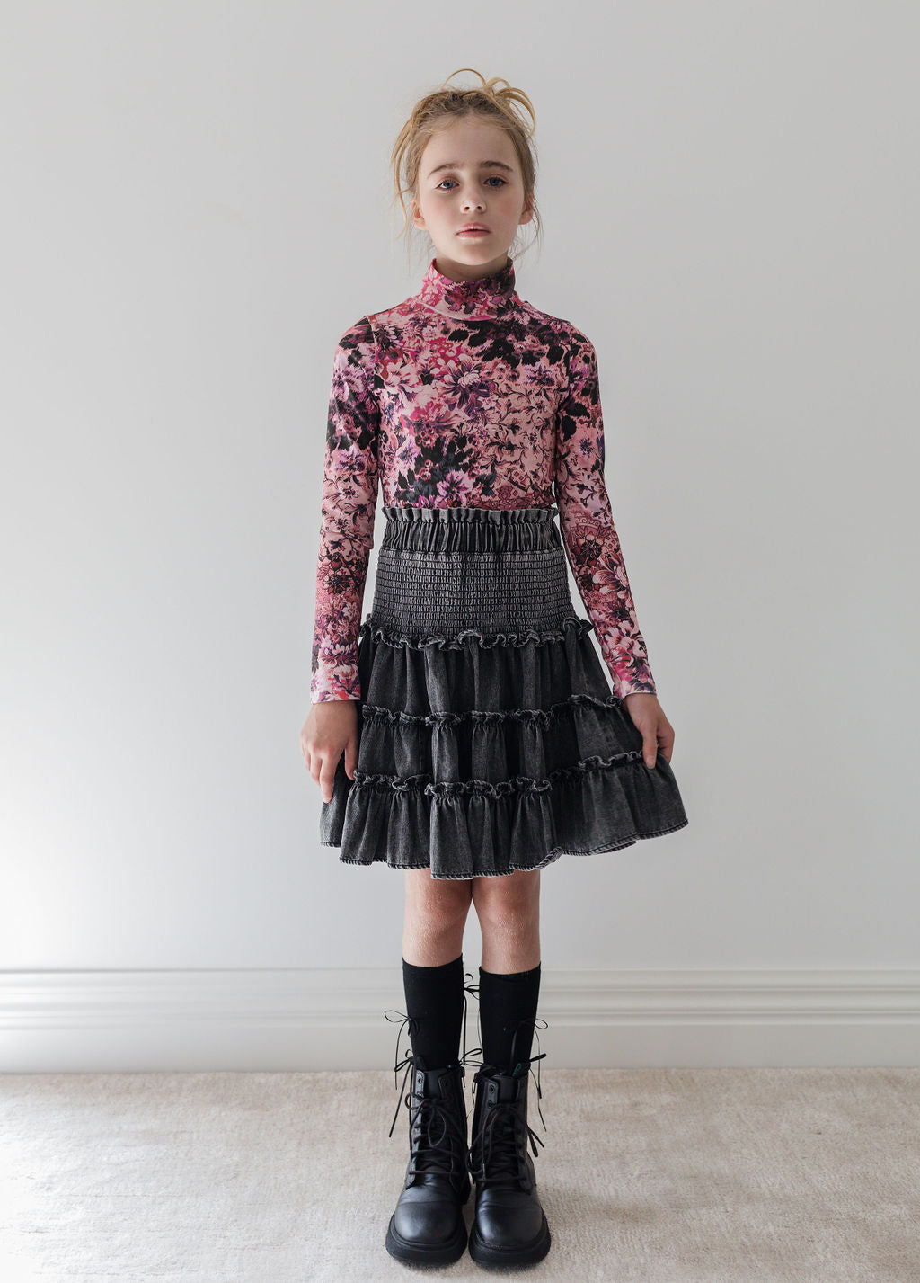 Black Chambray Skirt