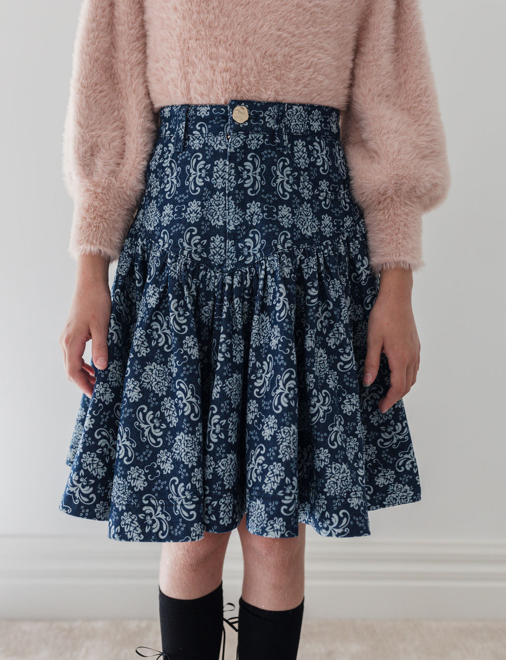 Fleur De Lis Denim Skirt