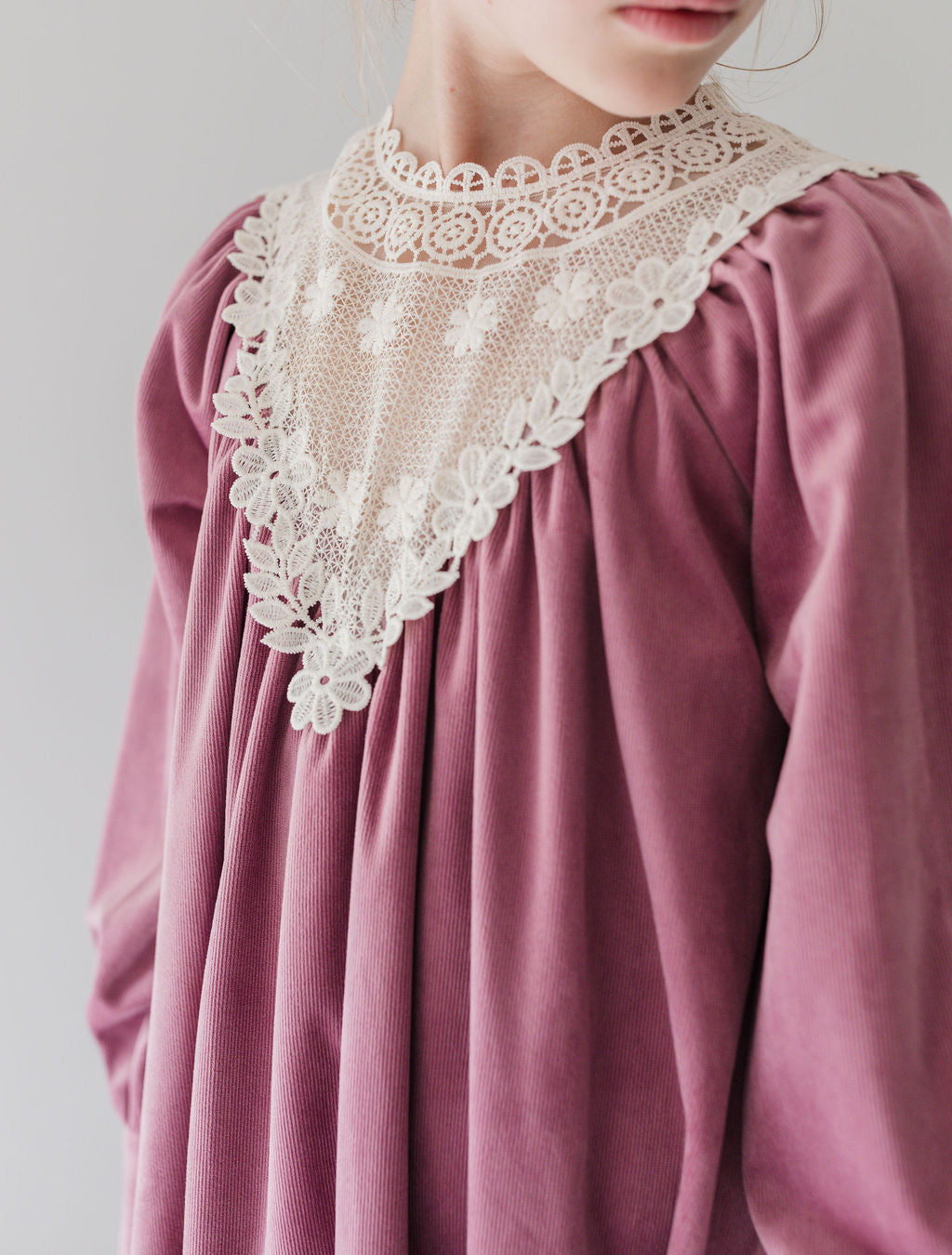 Berry Cord Dress with Applique