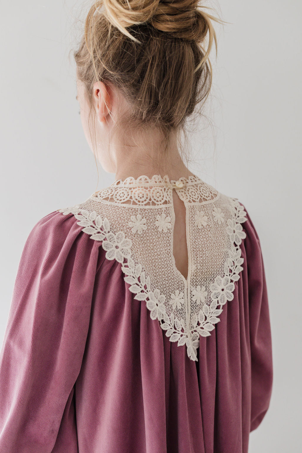Berry Cord Dress with Applique