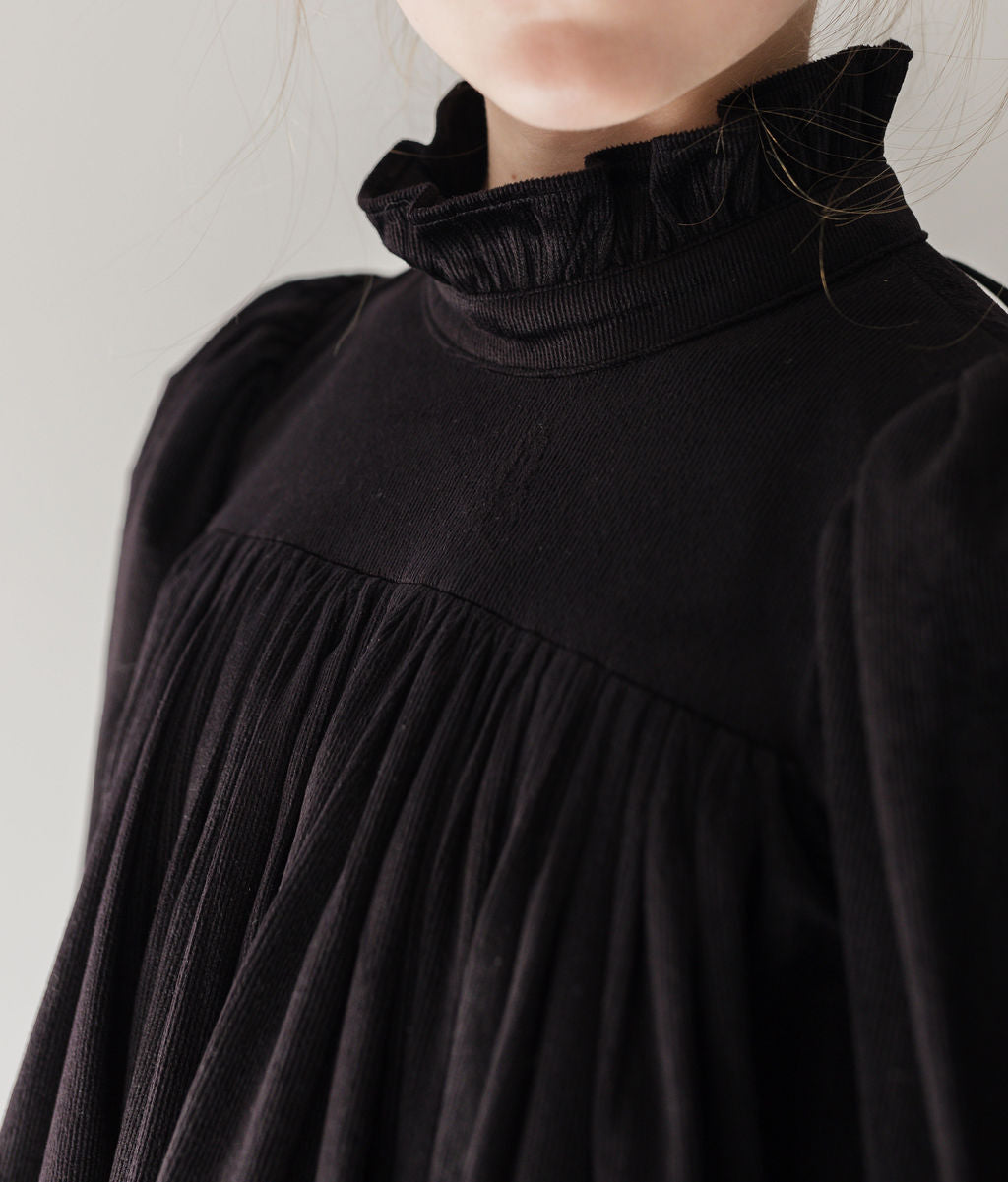 Black Cord Dress with Ribbons