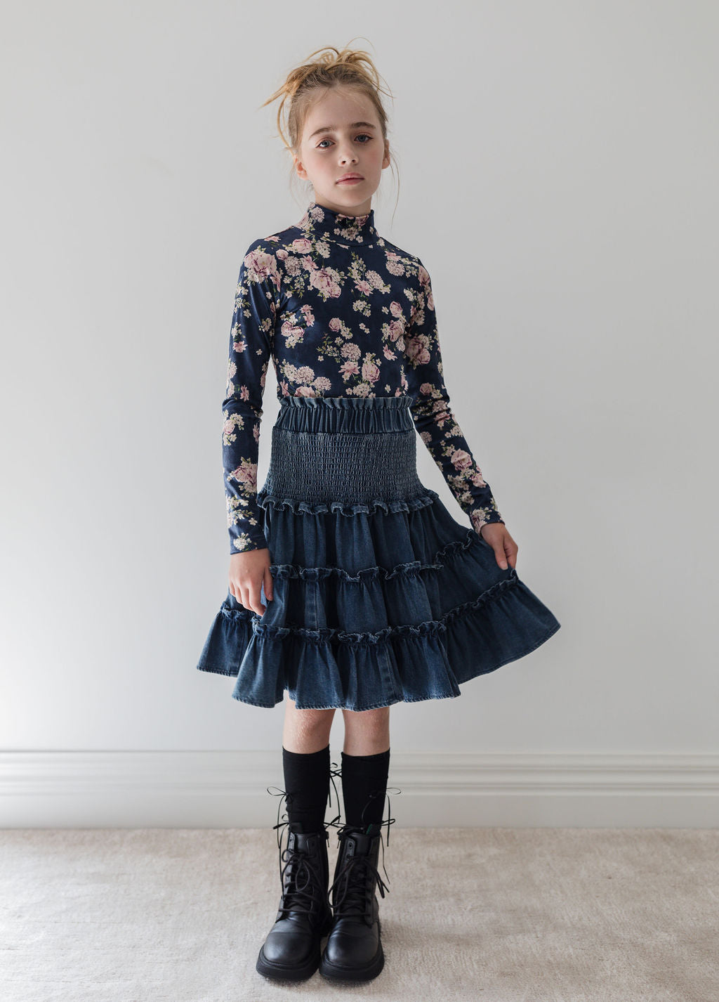 Vintage Wash Chambray Skirt