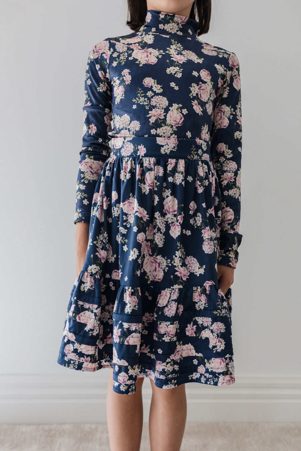 Lilac Floral Cord Skirt