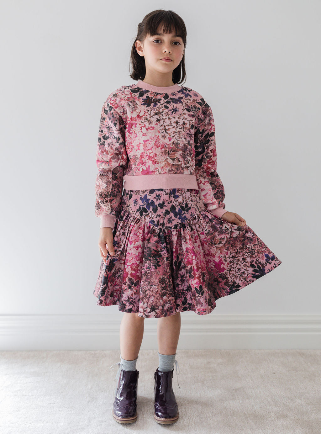 Blurred Floral Sweat Top