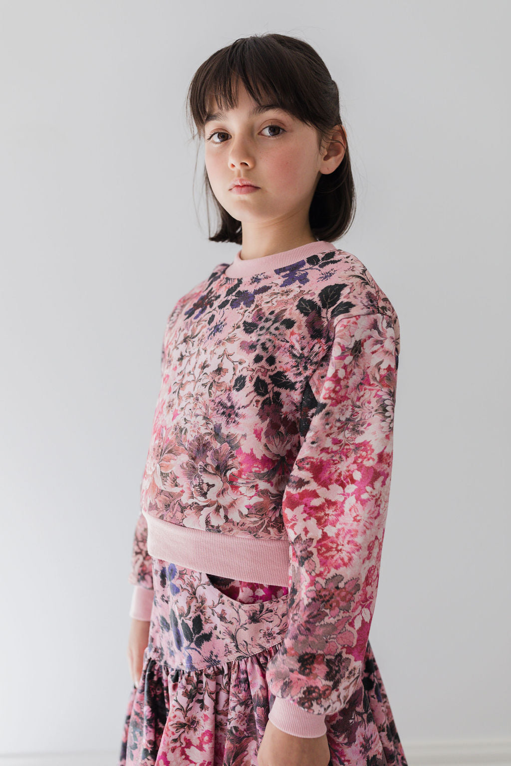 Blurred Floral Sweat Top