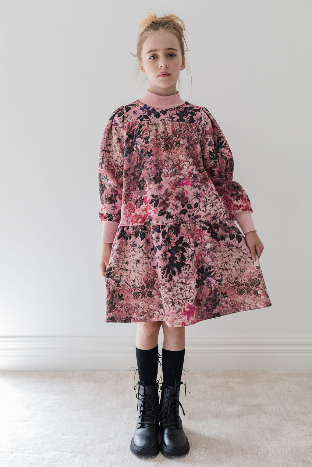 Blurred Floral Sweat Dress