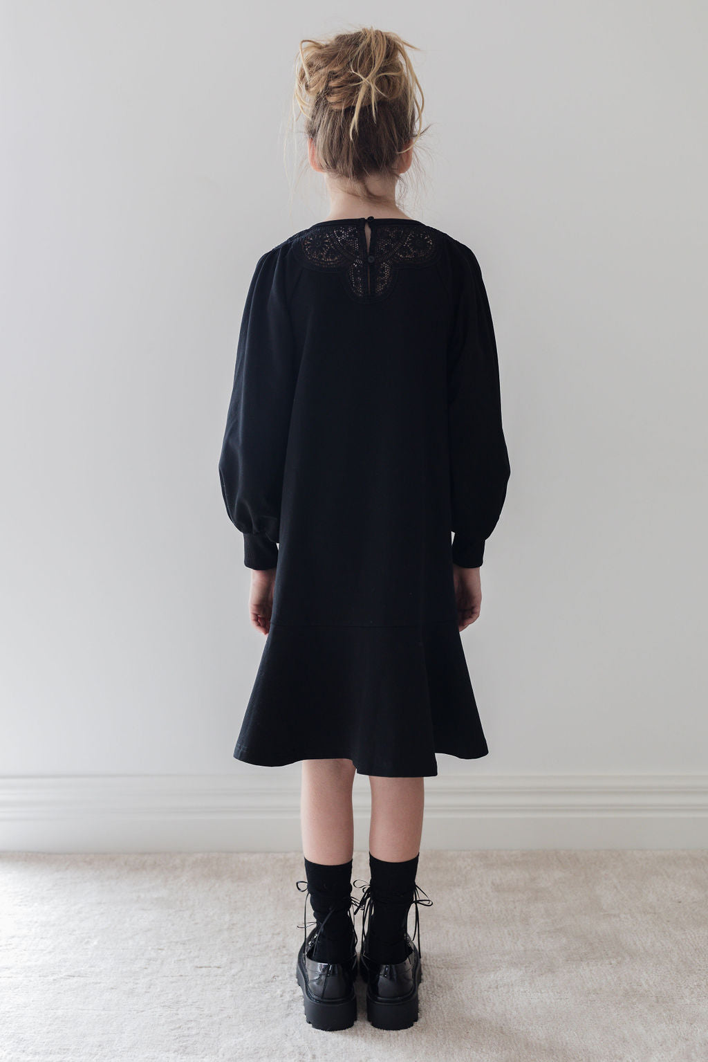 Black Sweat Dress with Applique